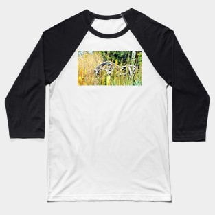 Grazing Wooden Horse Baseball T-Shirt